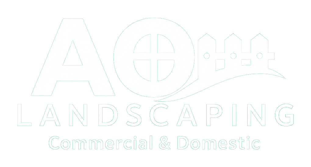 ao landscaping logo white